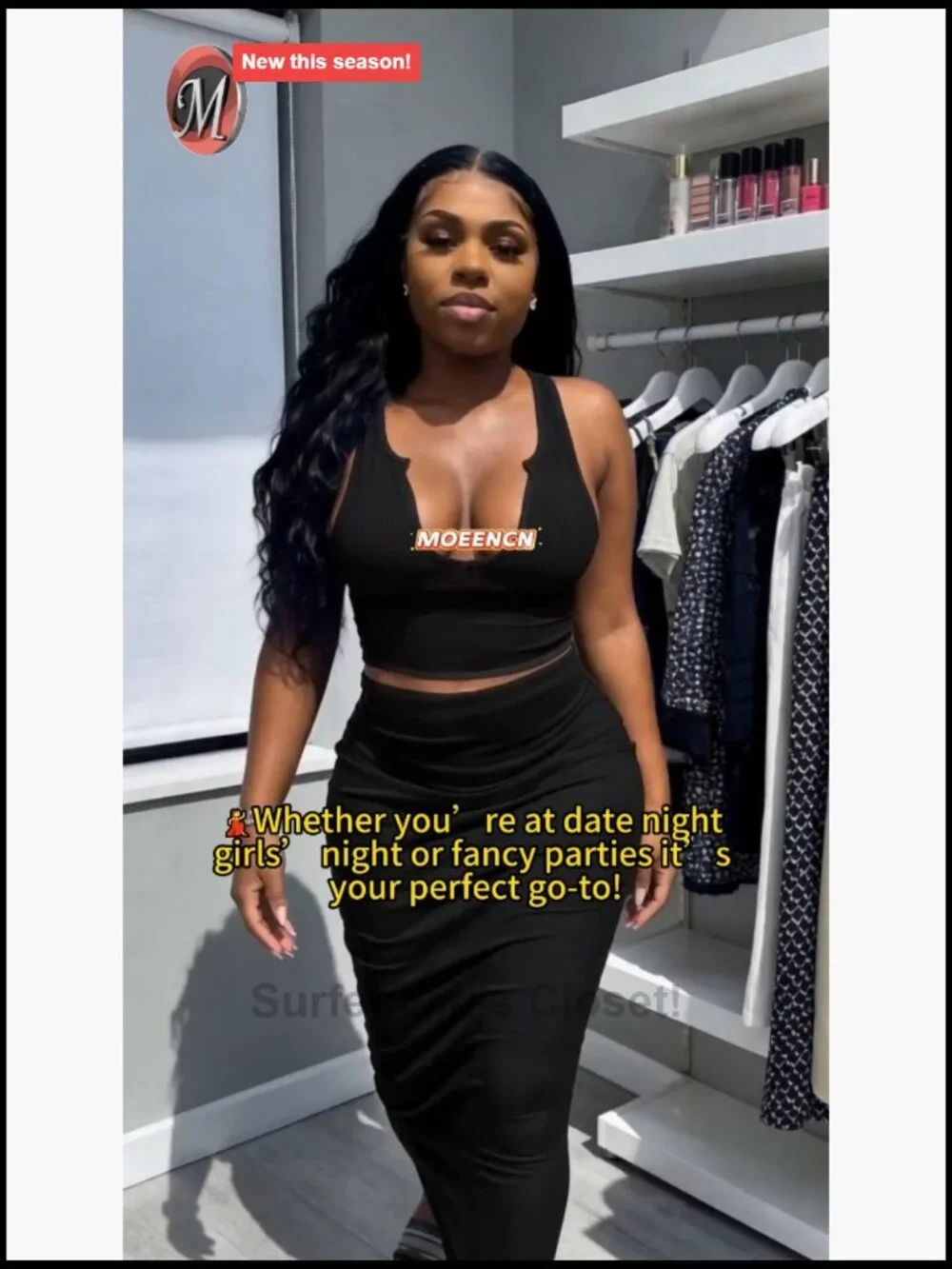 Women's Ribbed Knit 2 Piece Bodycon Maxi Skirt Set Crop Top Club